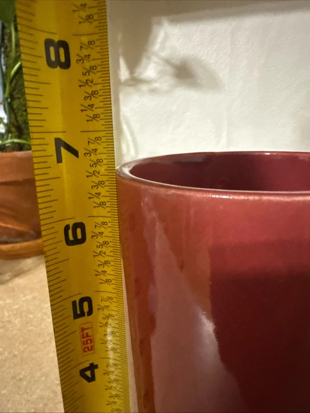 Pair Of vintage C R USA mid-century ceramic cylinder vases 6.5” Tall Dusty Rose